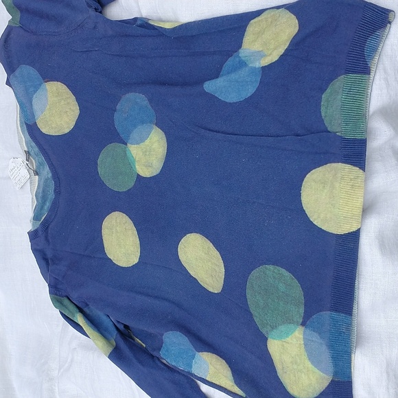 Italian Luxury Brand in bed with you Cashmere Lite Sweater Polka Dot Top Soft XL - Picture 9 of 10